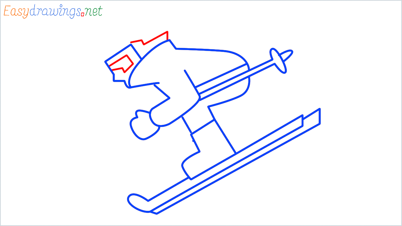 How to draw skier step (8)