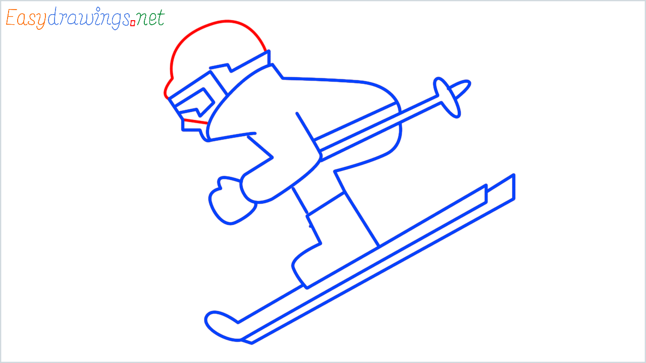 How to draw skier step (9)