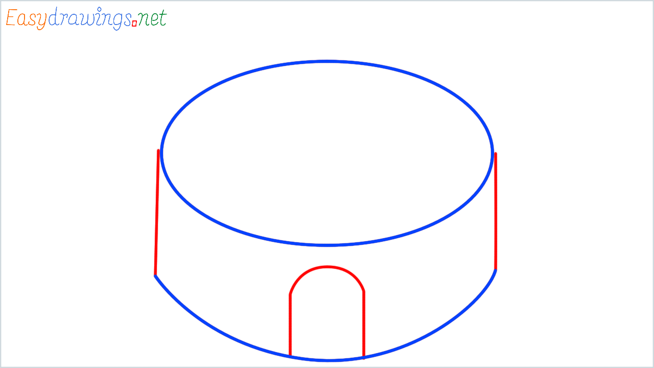 How to draw stadium step (3)