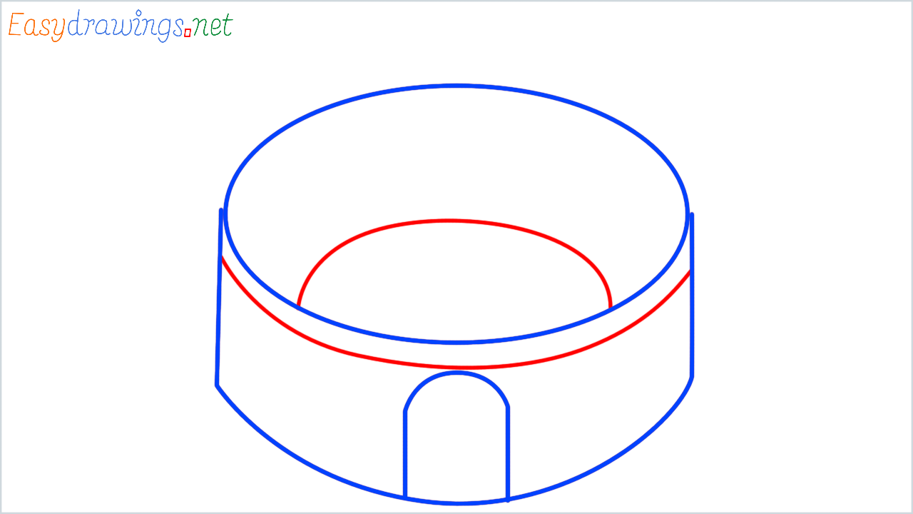 How to draw stadium step (4)