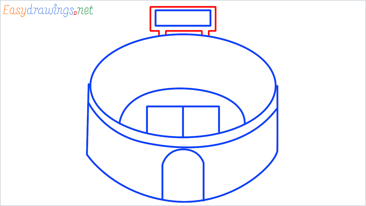 How to draw stadium step (6)