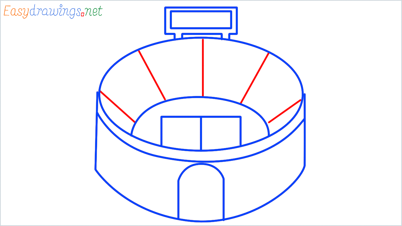 How to draw stadium step (7)