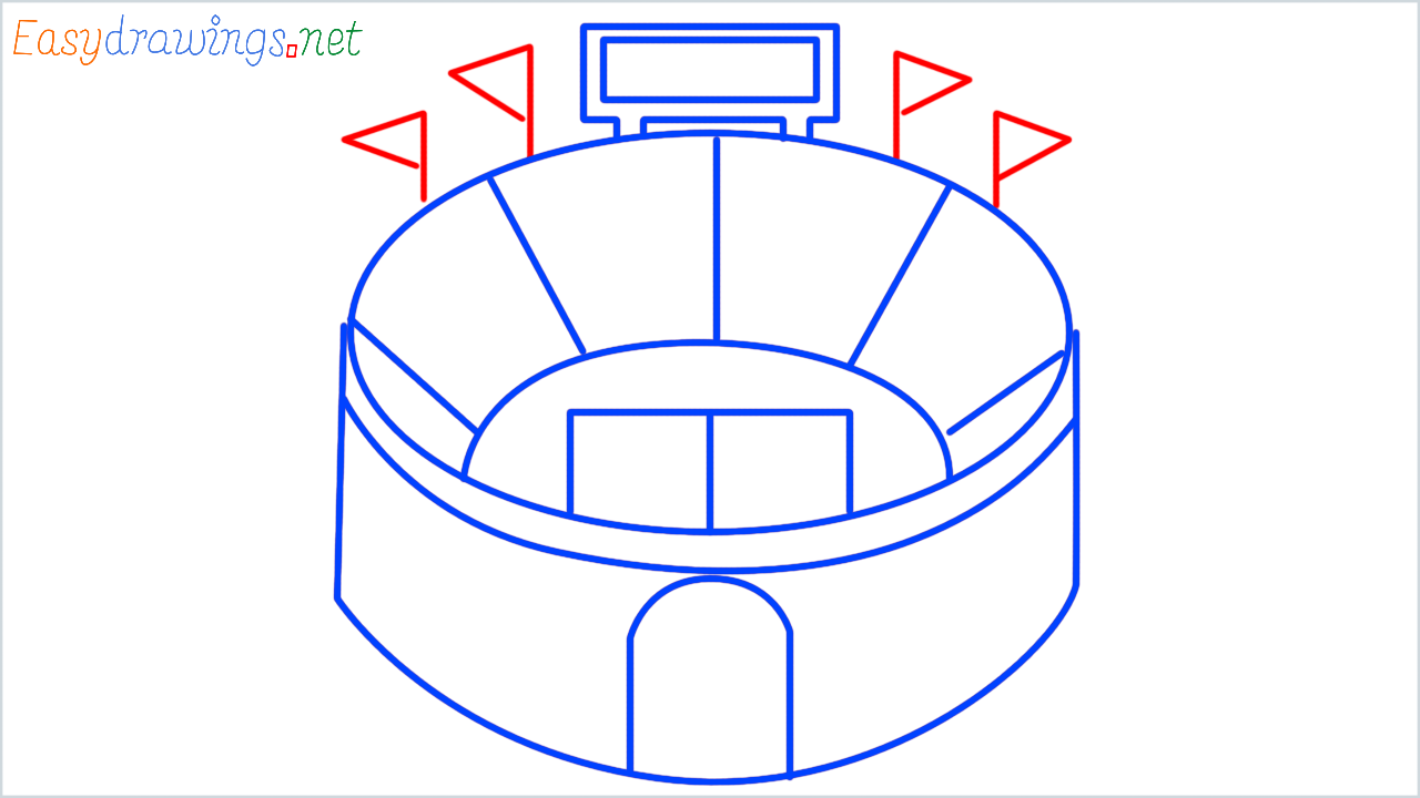 How to draw stadium step (8)