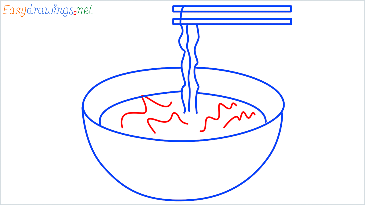 How to draw steaming bowl step (6)