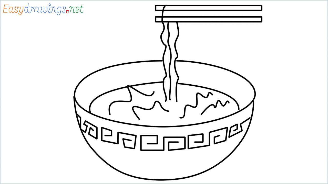 How to draw steaming bowl step by step