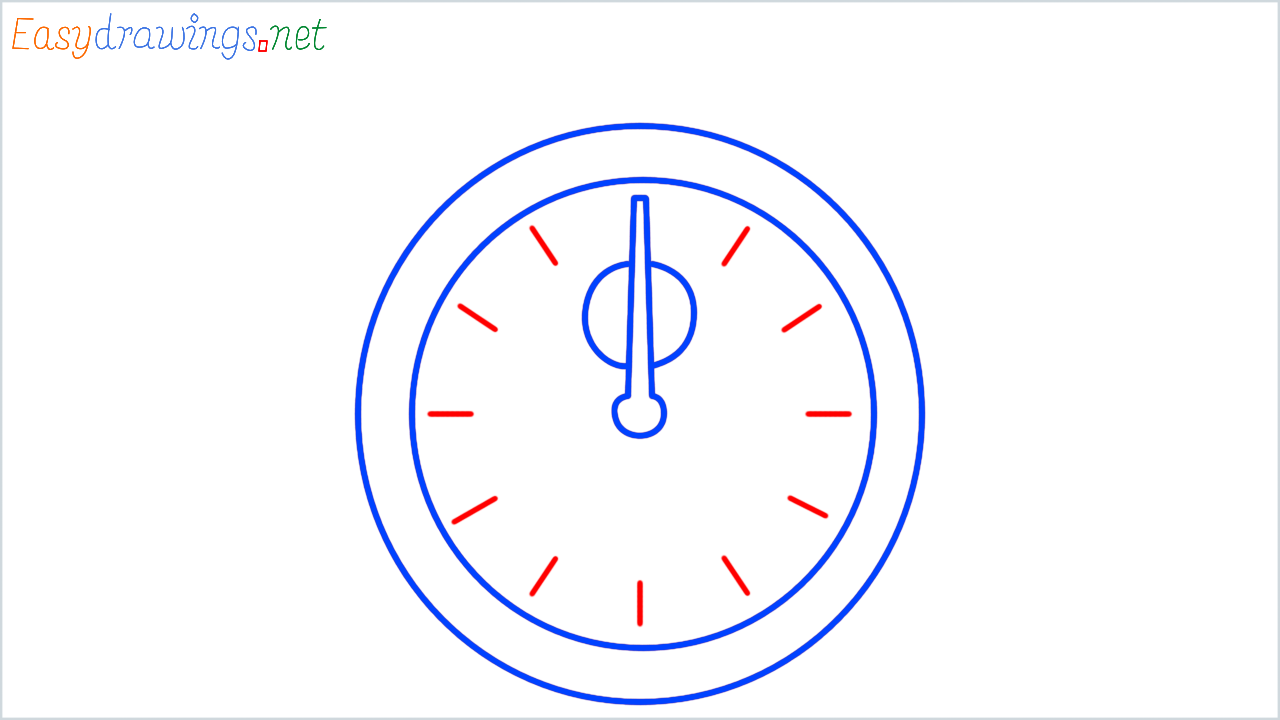 How to draw stopwatch step (6)