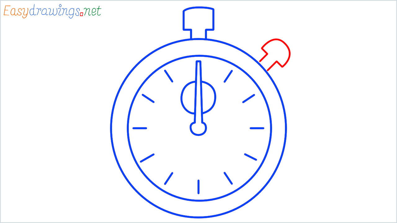 How to draw stopwatch step (8)