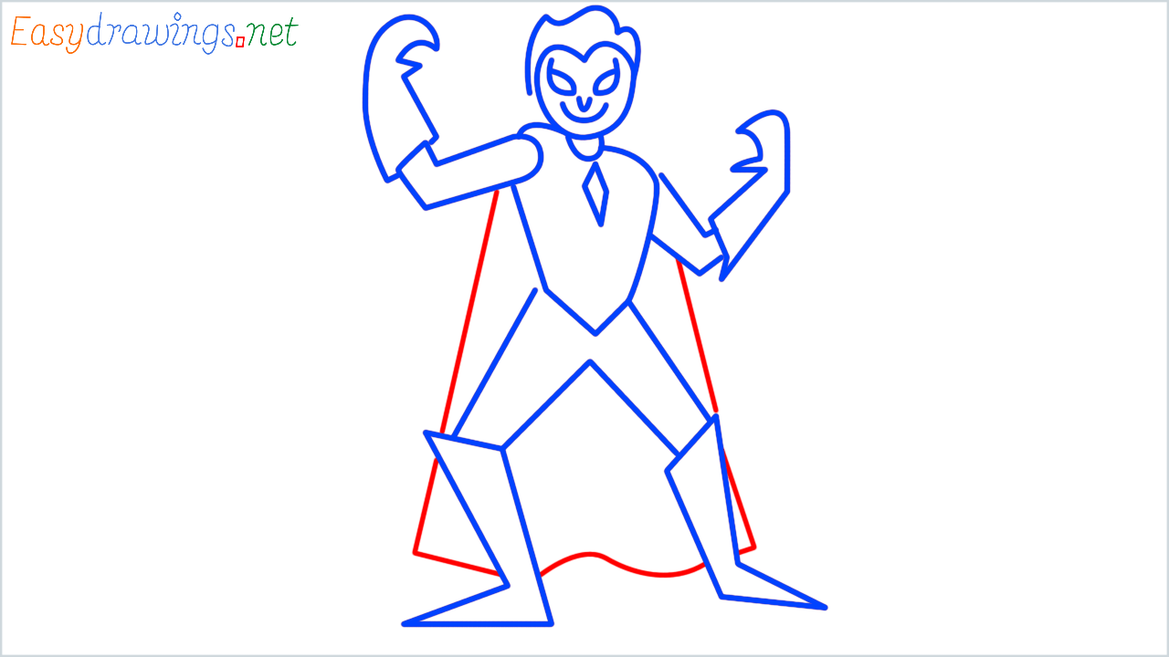 How to draw supervillain step (10)
