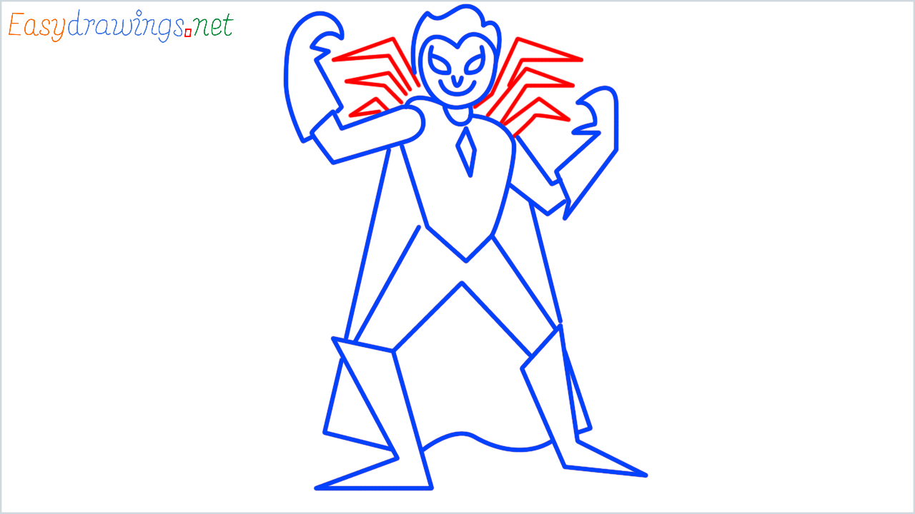 How to draw supervillain step (11)