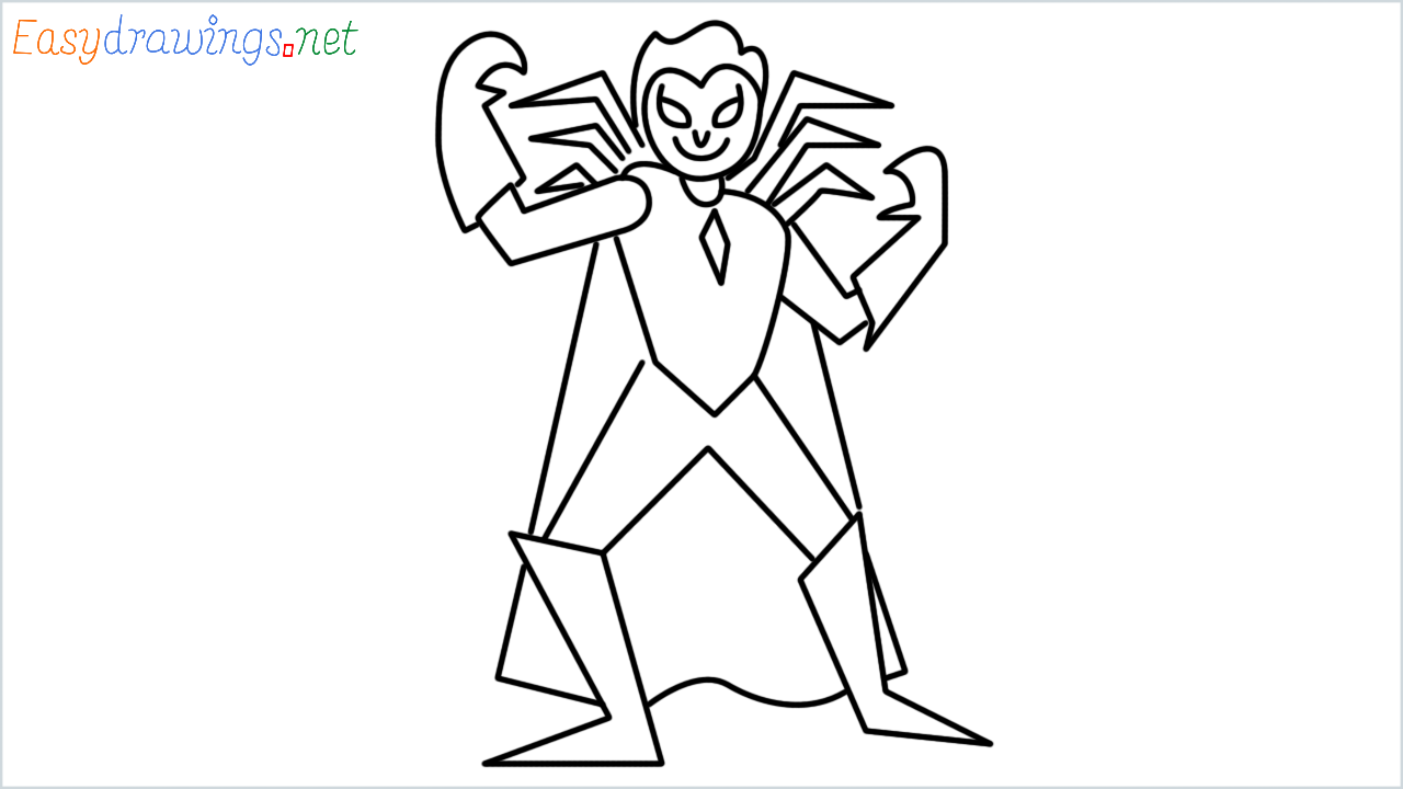 How to draw supervillain step by step