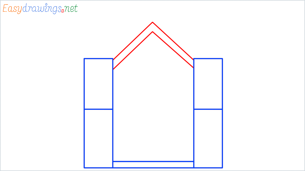 How to draw synagogue step (3)