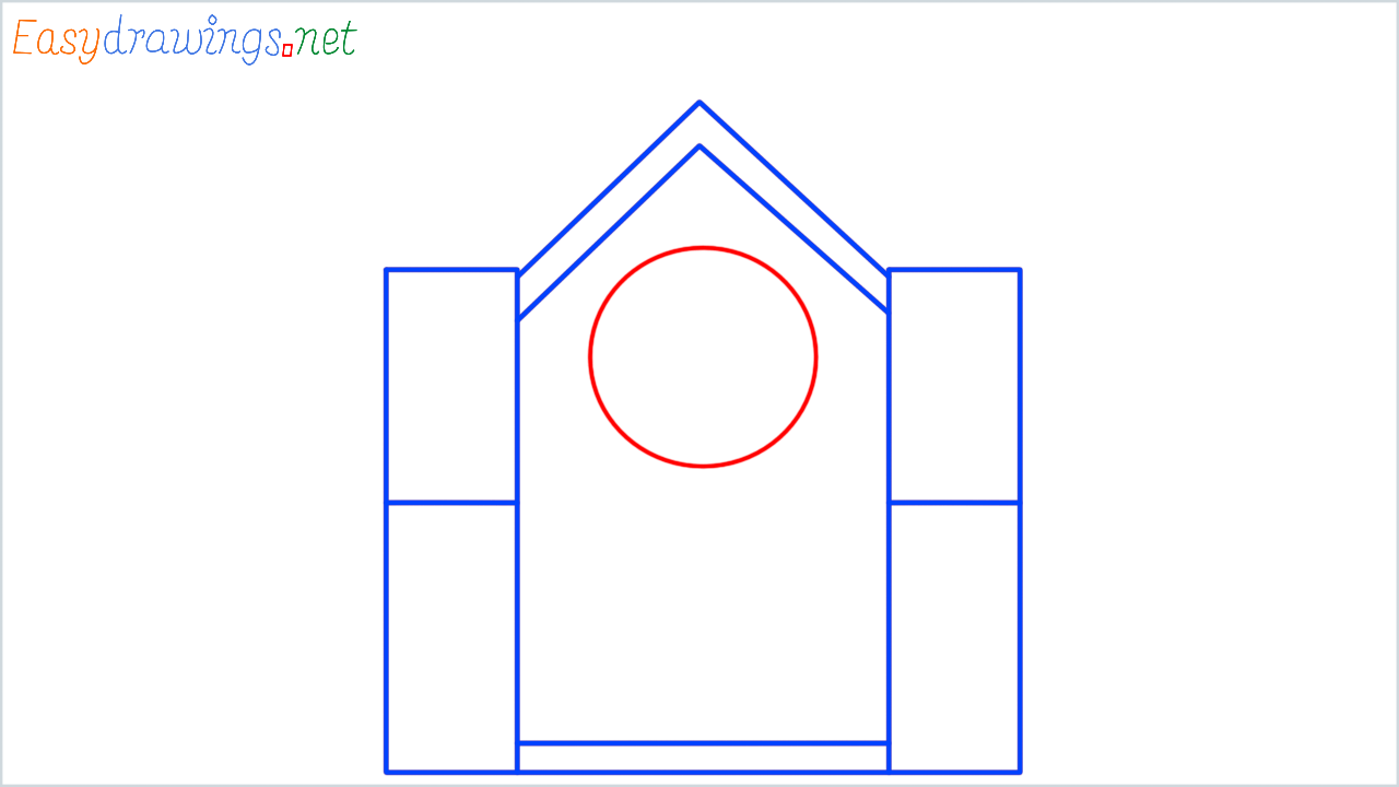 How to draw synagogue step (4)