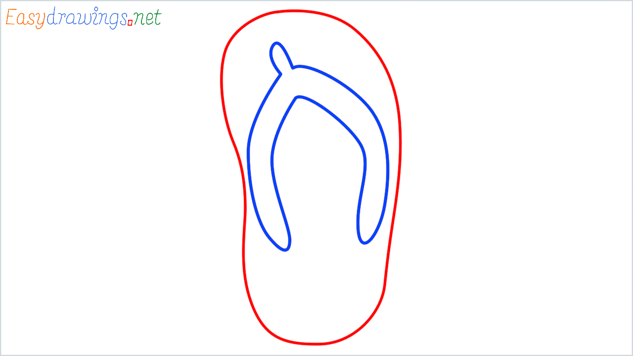 How to draw thong sandal step (4)