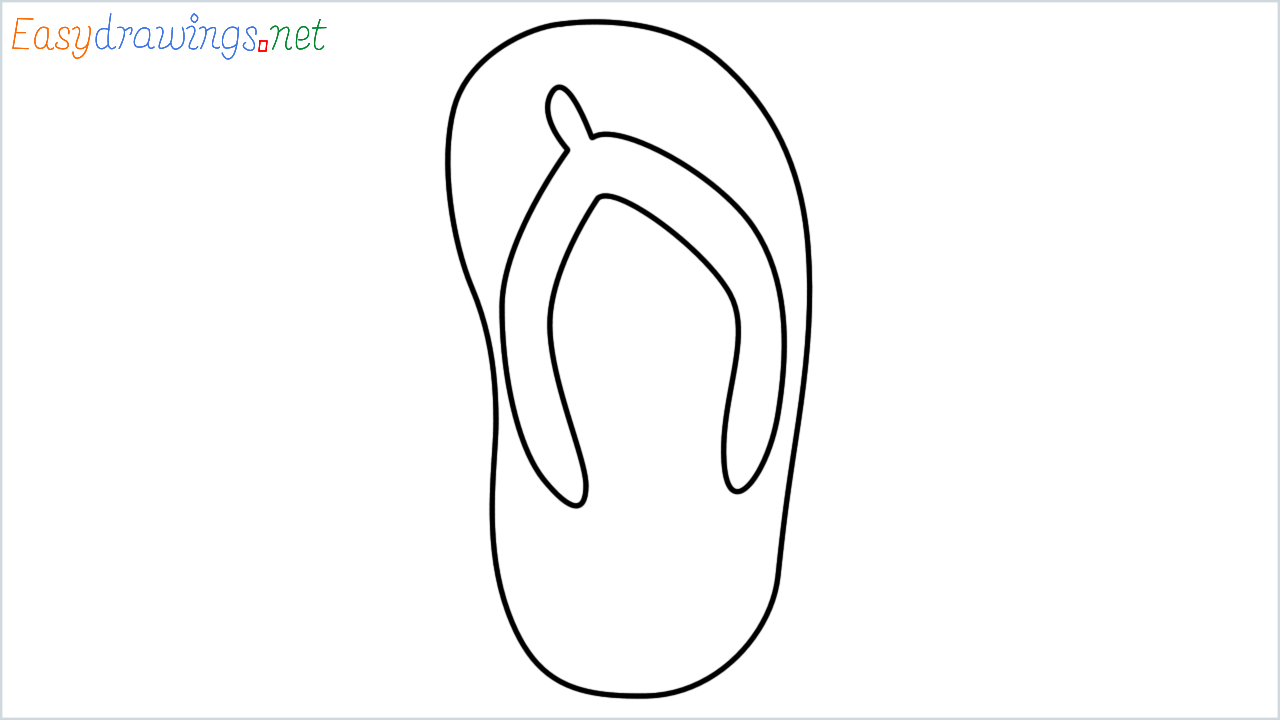 How to draw thong sandal step by step