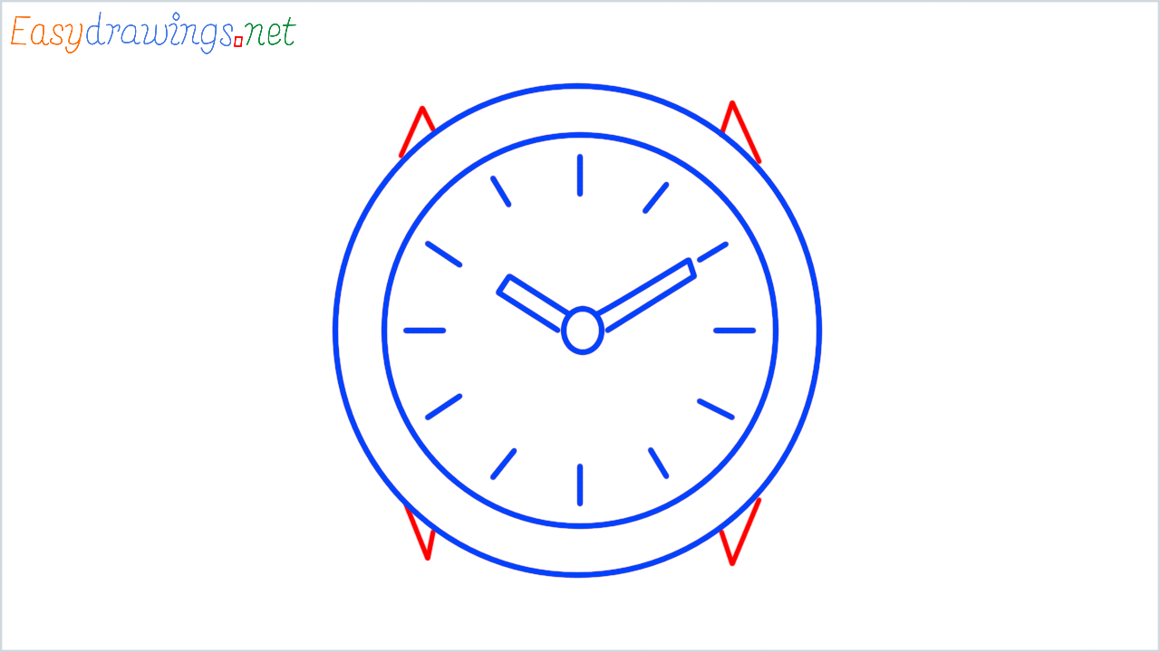 How to draw watch step (6)