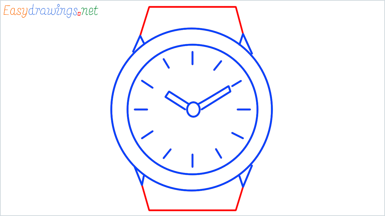 How to draw watch step (7)