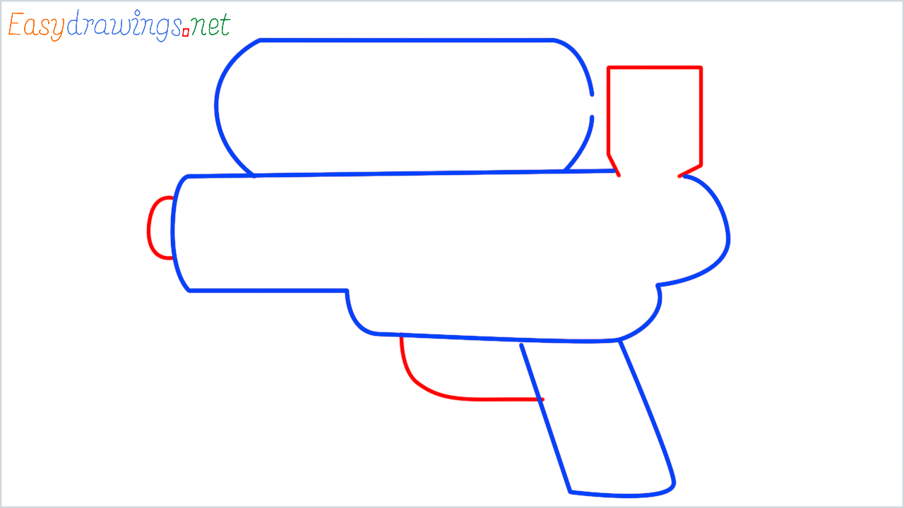 How to draw waterpistol step (5)