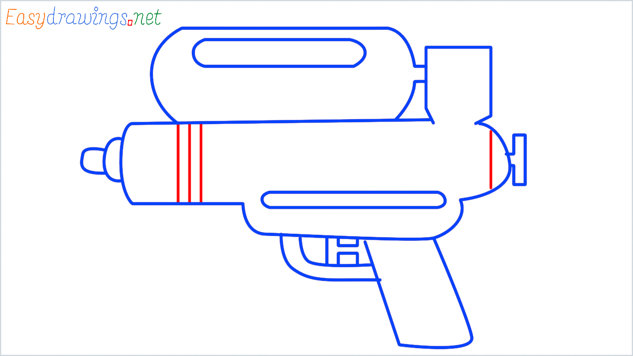 How to draw waterpistol step (9)