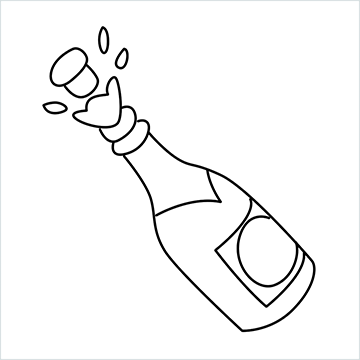 Champagne bottle drawing