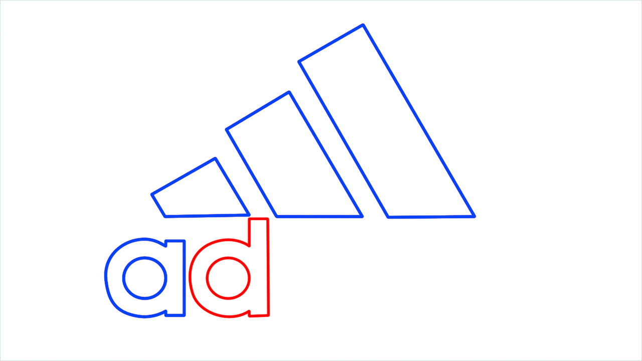 How to draw Adidas Logo step (5)