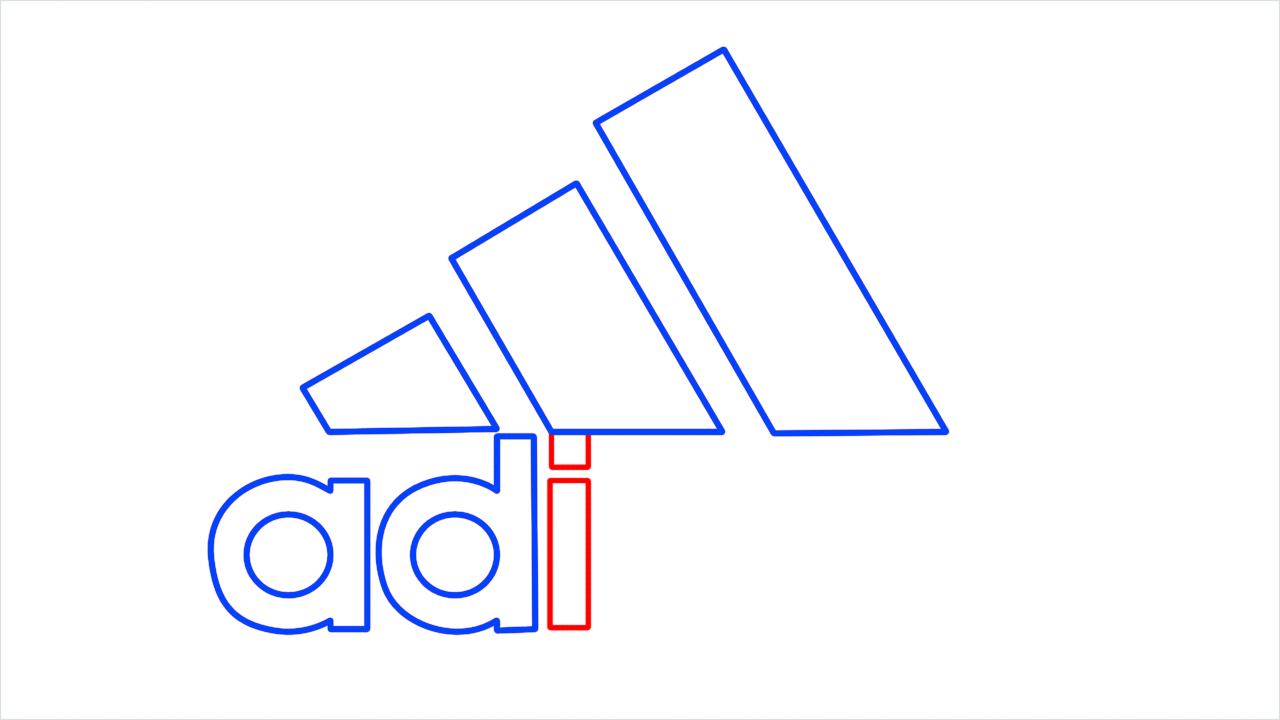 How to draw Adidas Logo step (6)