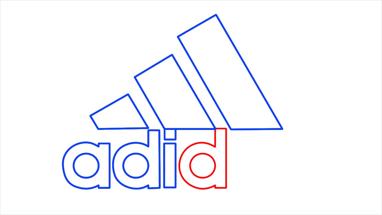 How to draw Adidas Logo step (7)