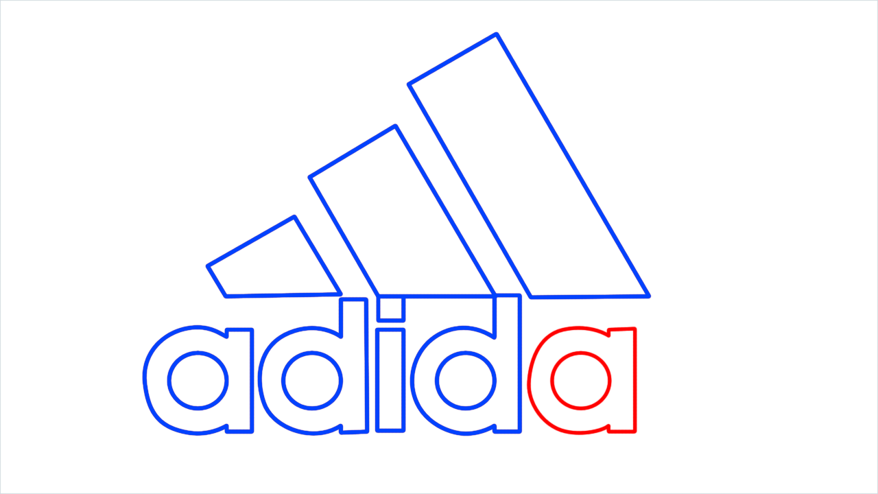 How to draw Adidas Logo step (8)