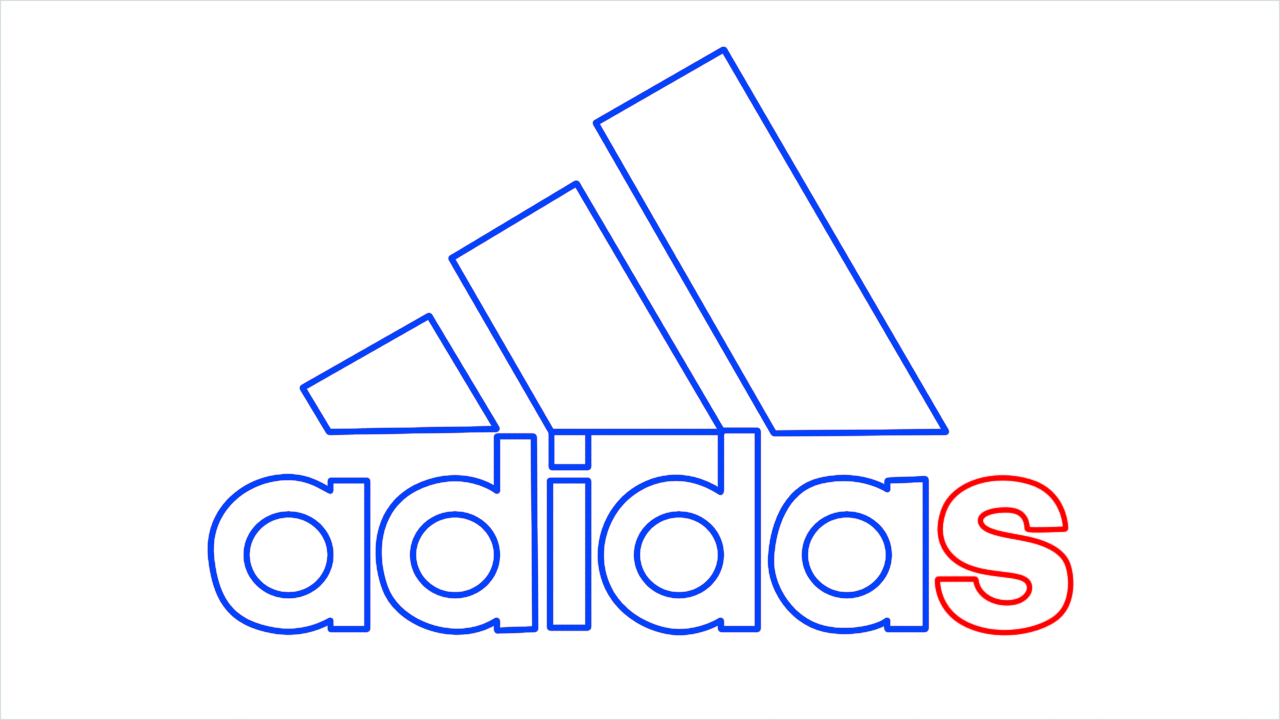 How to draw Adidas Logo step (9)