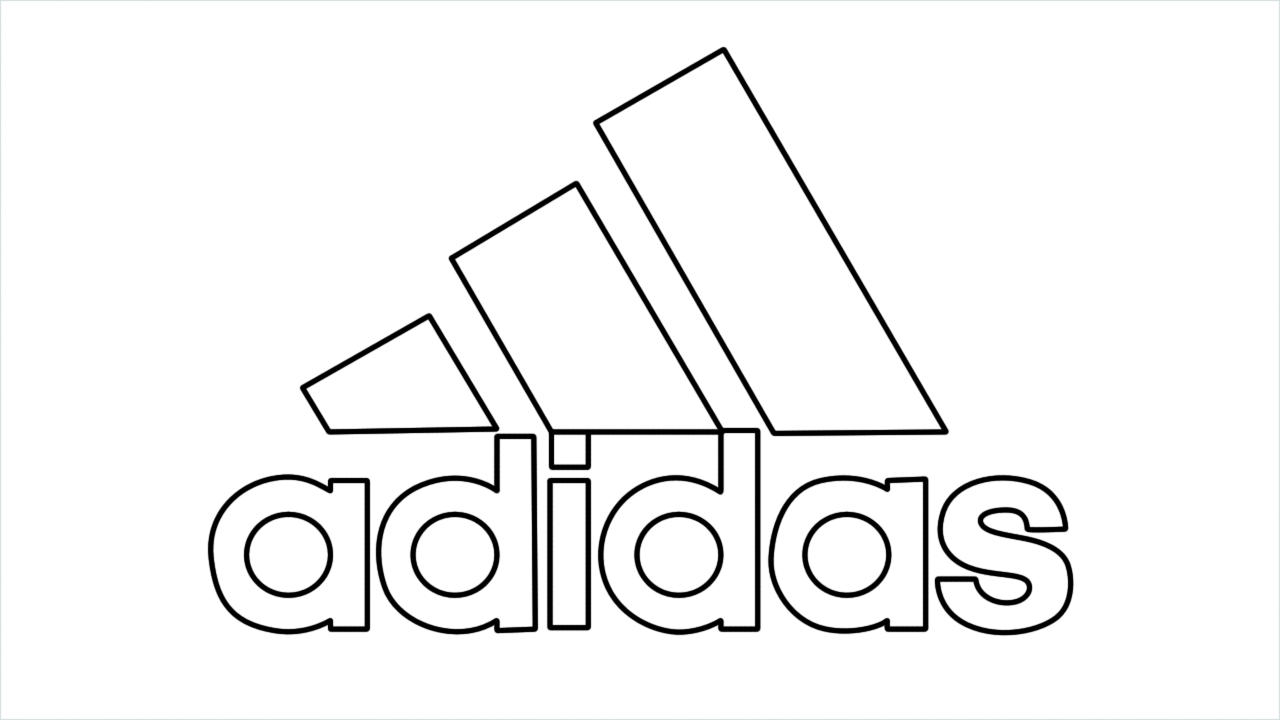 How to draw Adidas Logo step by step for beginners