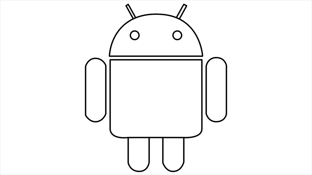 How to draw Android Logo step by step for beginners