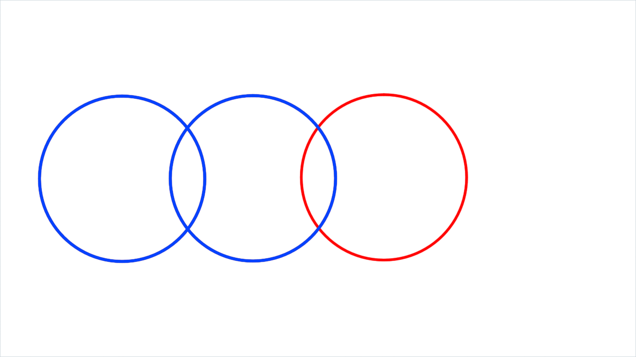 How to draw Audi Logo step (3)