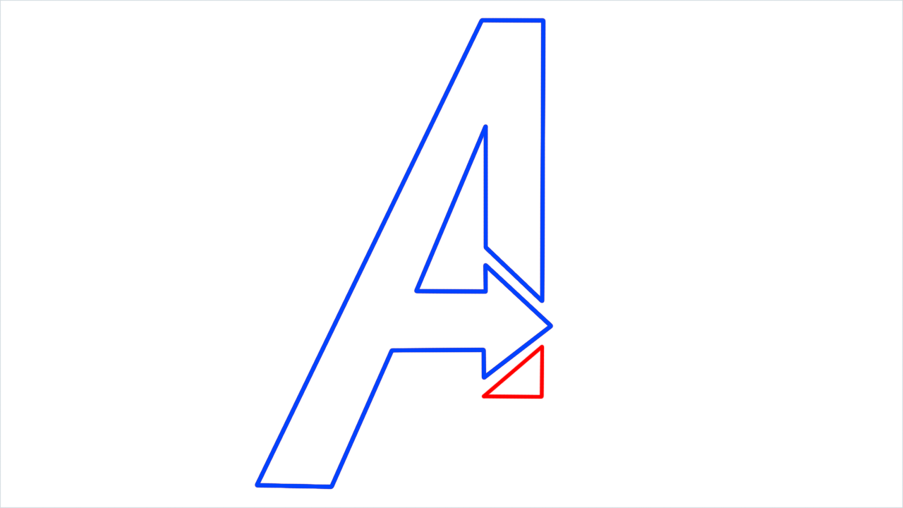 How to draw Avengers Logo step (5)