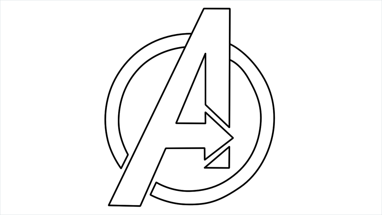 How to draw Avengers Logo step by step for beginners