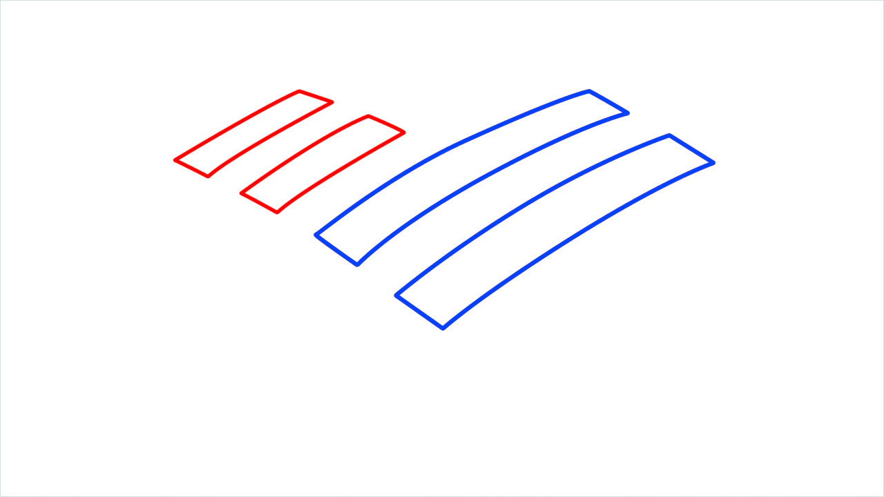 How to draw Bank of america Logo step (2)