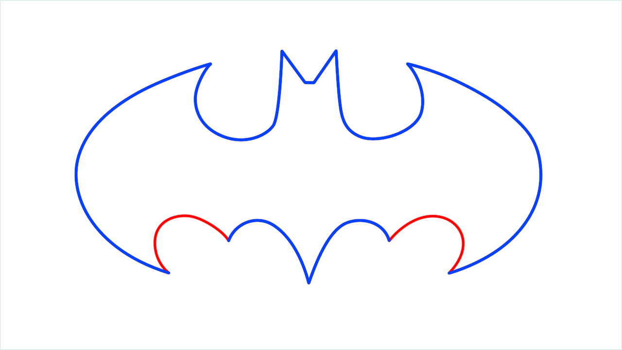 How to draw Batman logo step (5)