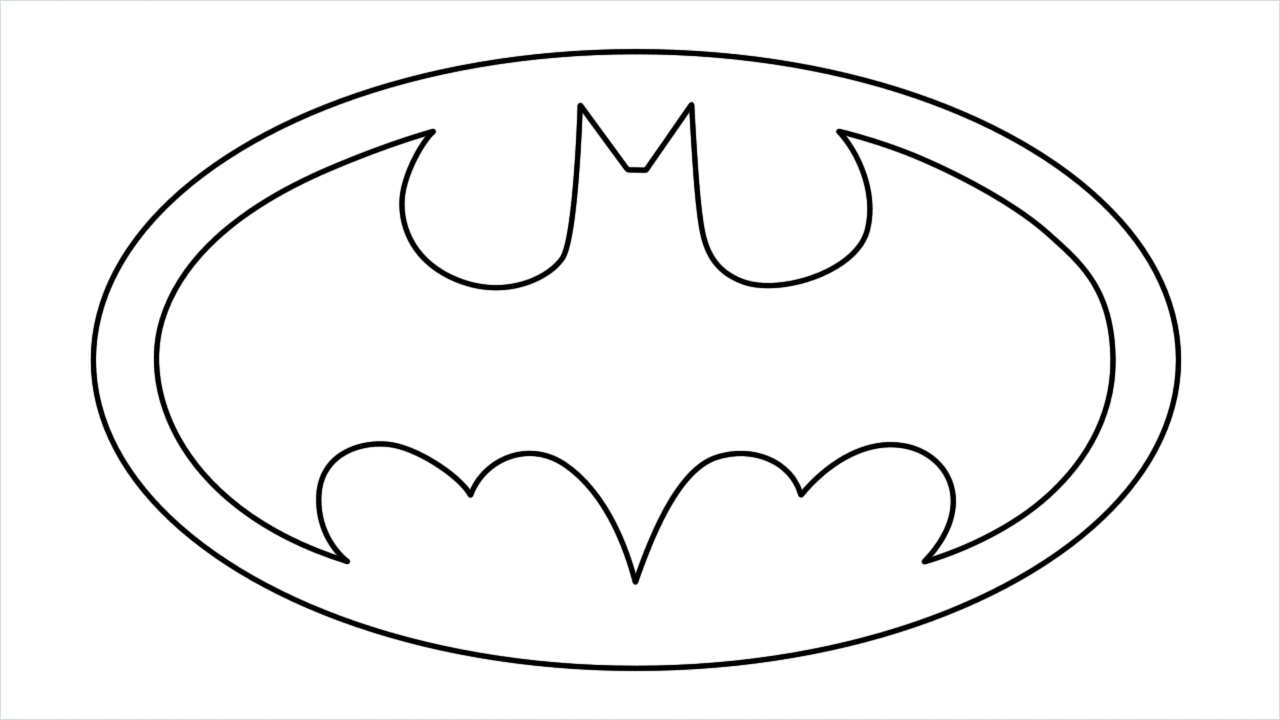 How to draw Batman logo step by step for beginners