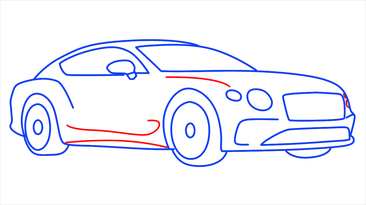 How to draw Bentley Continental GT Mulliner step (10)