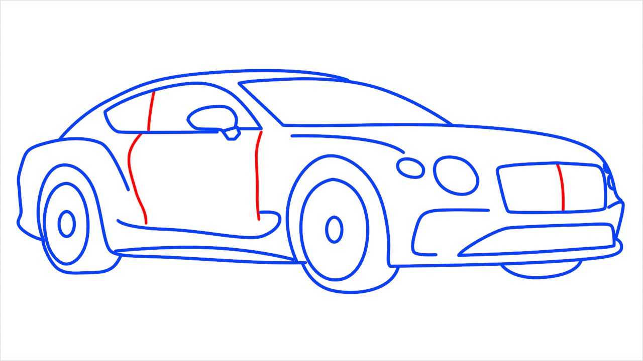How to draw Bentley Continental GT Mulliner step (11)