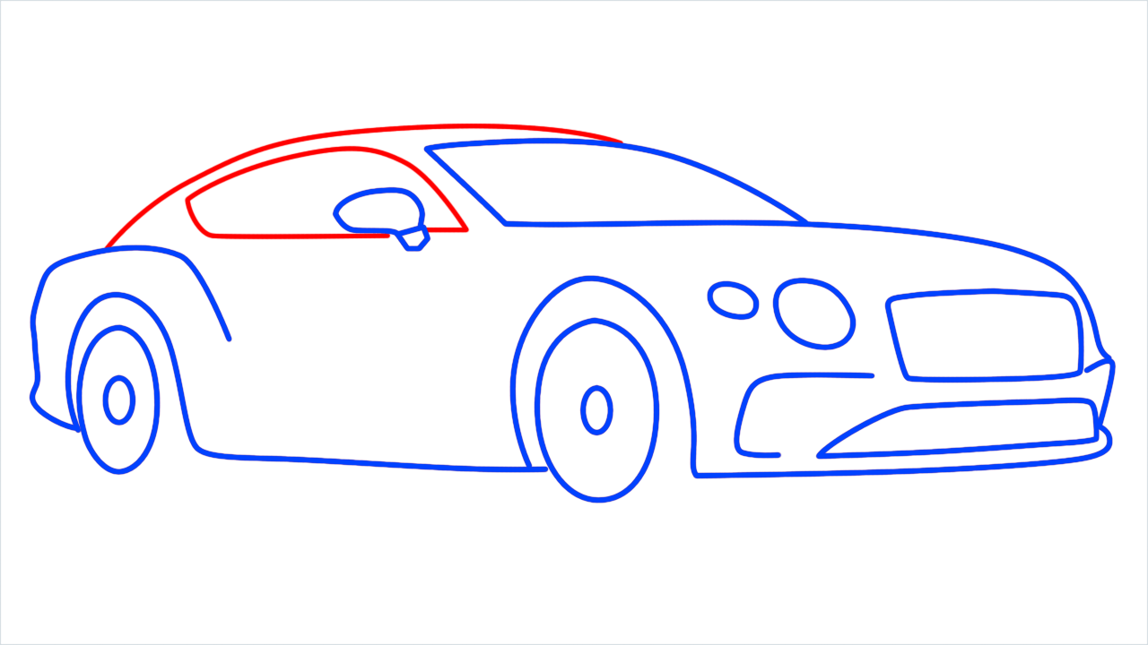 How to draw Bentley Continental GT Mulliner step (8)