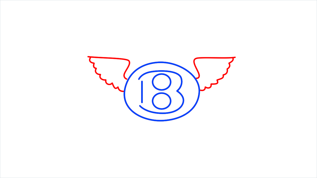 How to draw Bentley Logo step (4)