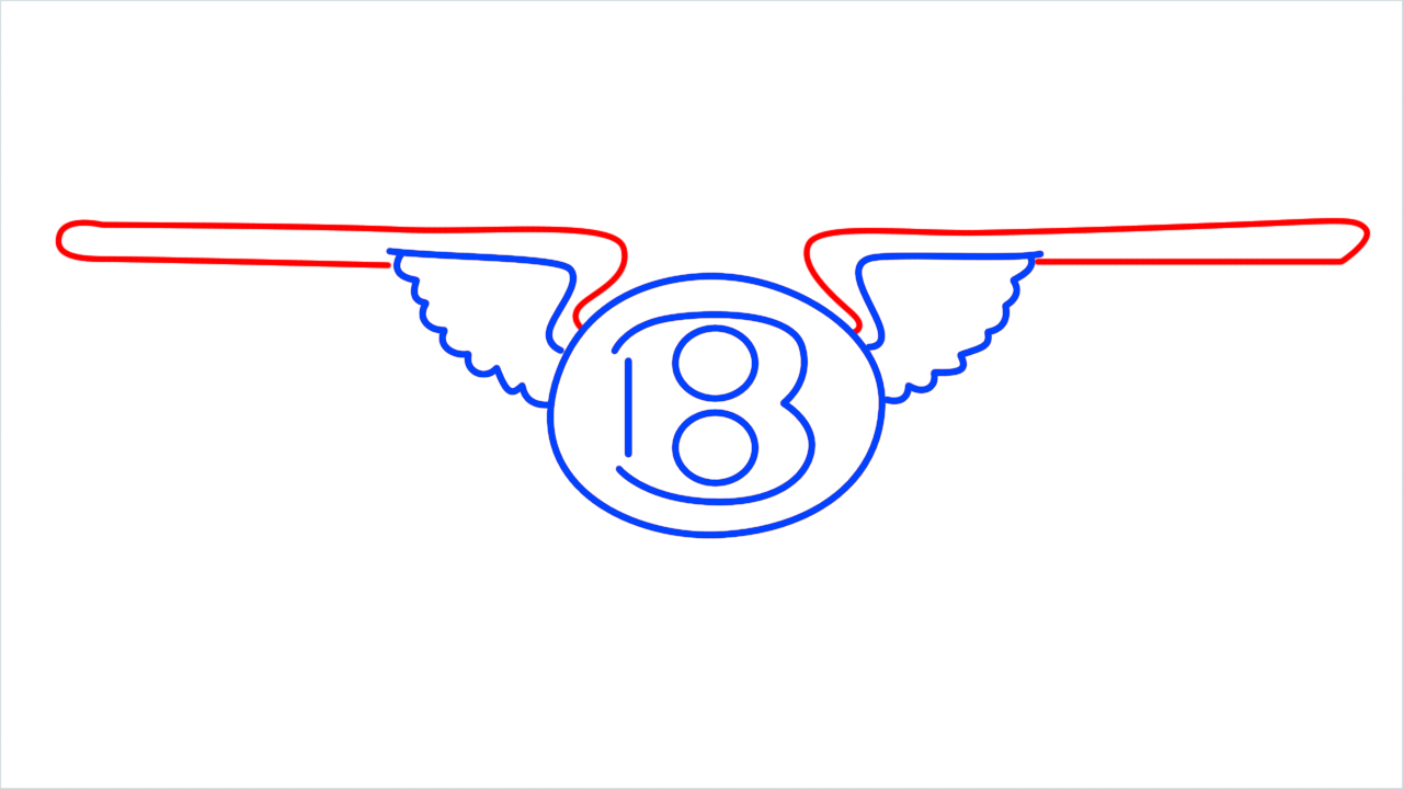 How to draw Bentley Logo step (5)