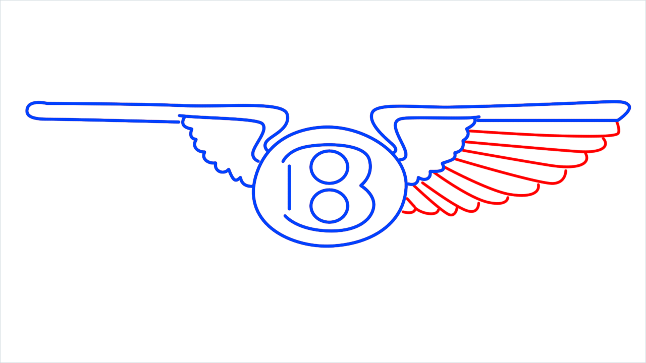How to draw Bentley Logo step (6)