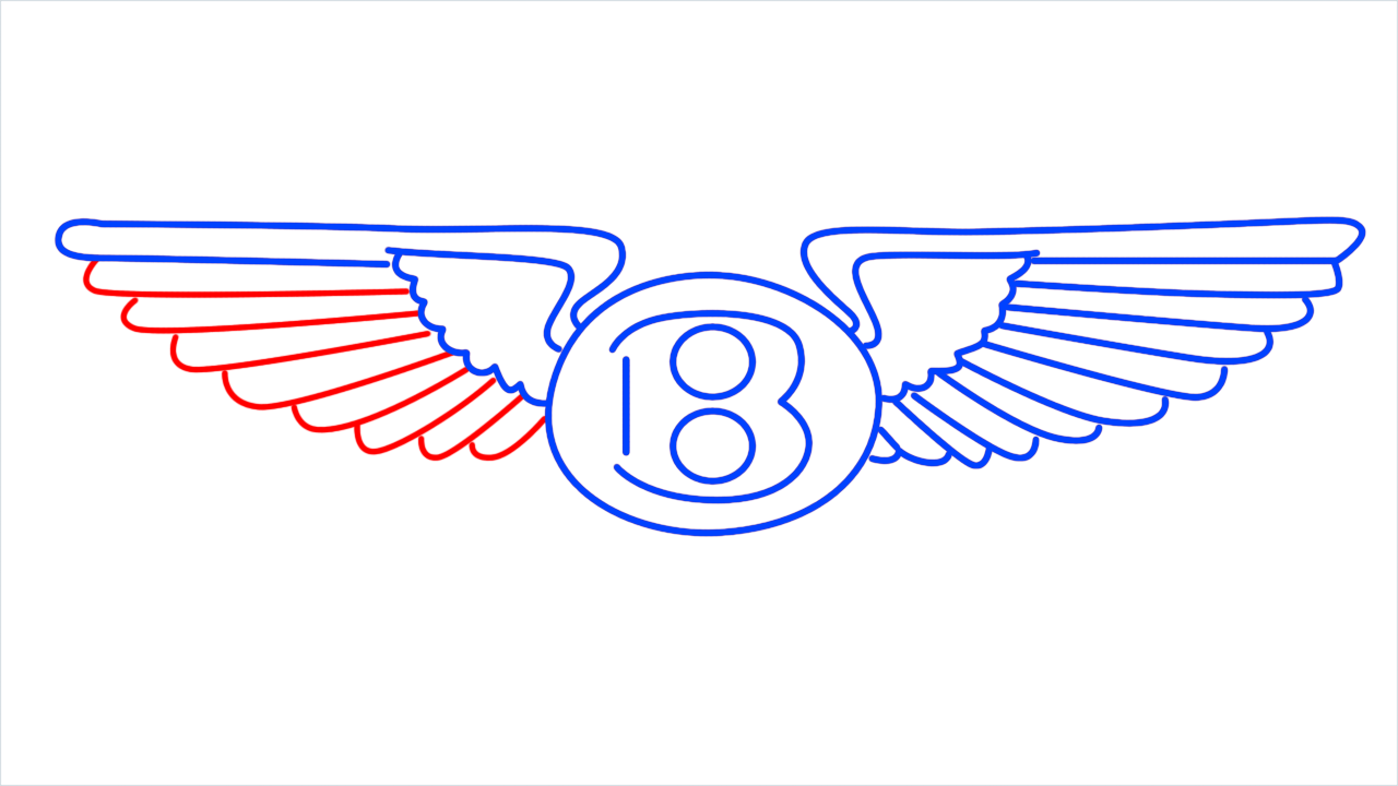 How to draw Bentley Logo step (7)