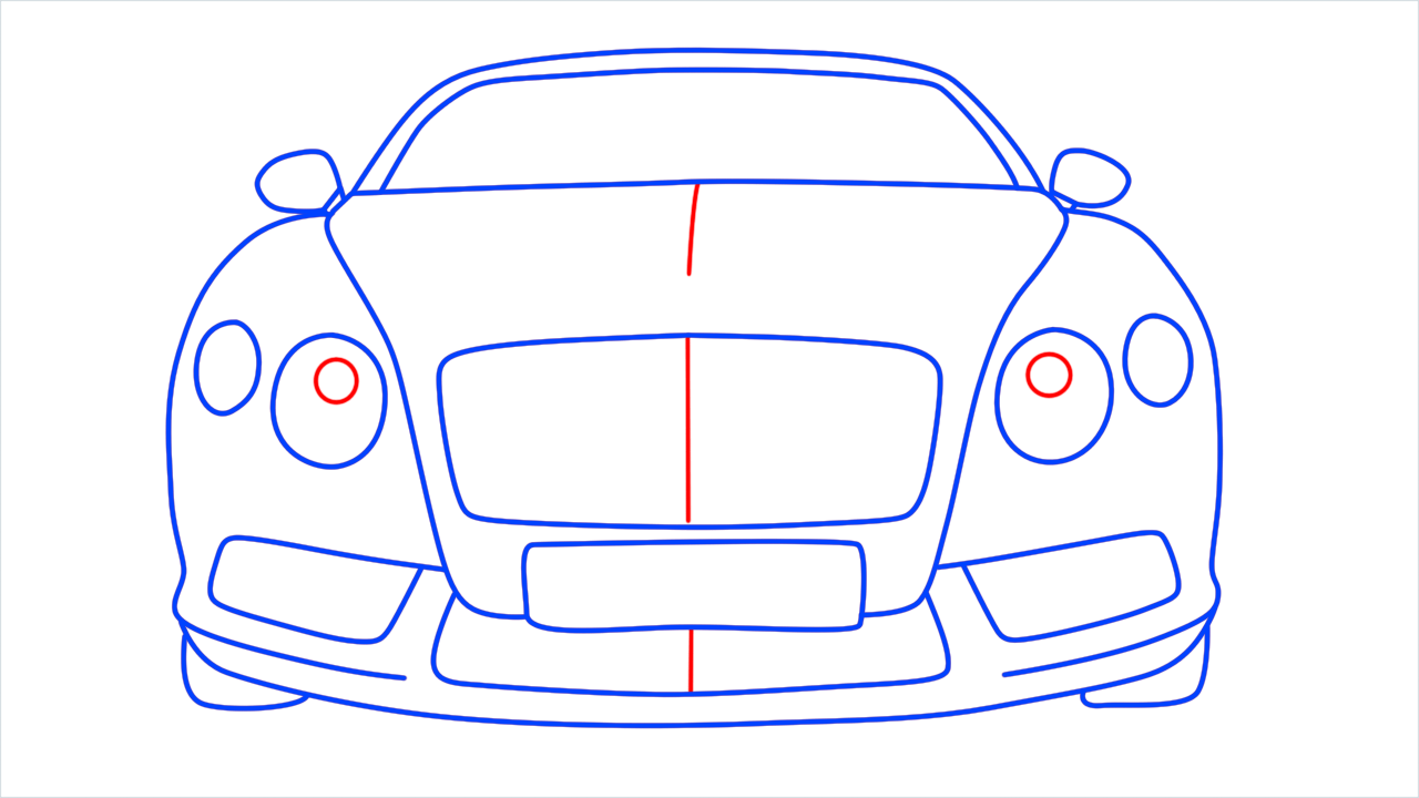How to draw Bentley from the front step (11)