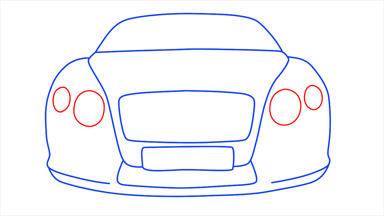 How to draw Bentley from the front step (7)