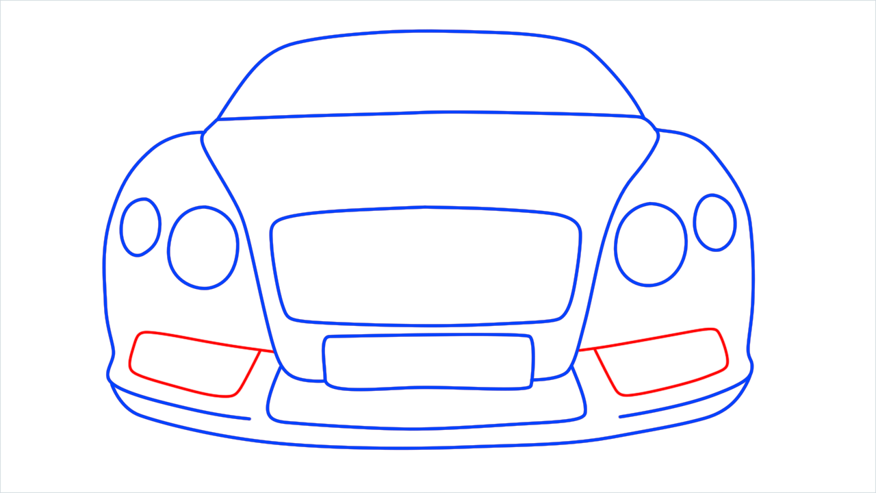 How to draw Bentley from the front step (8)