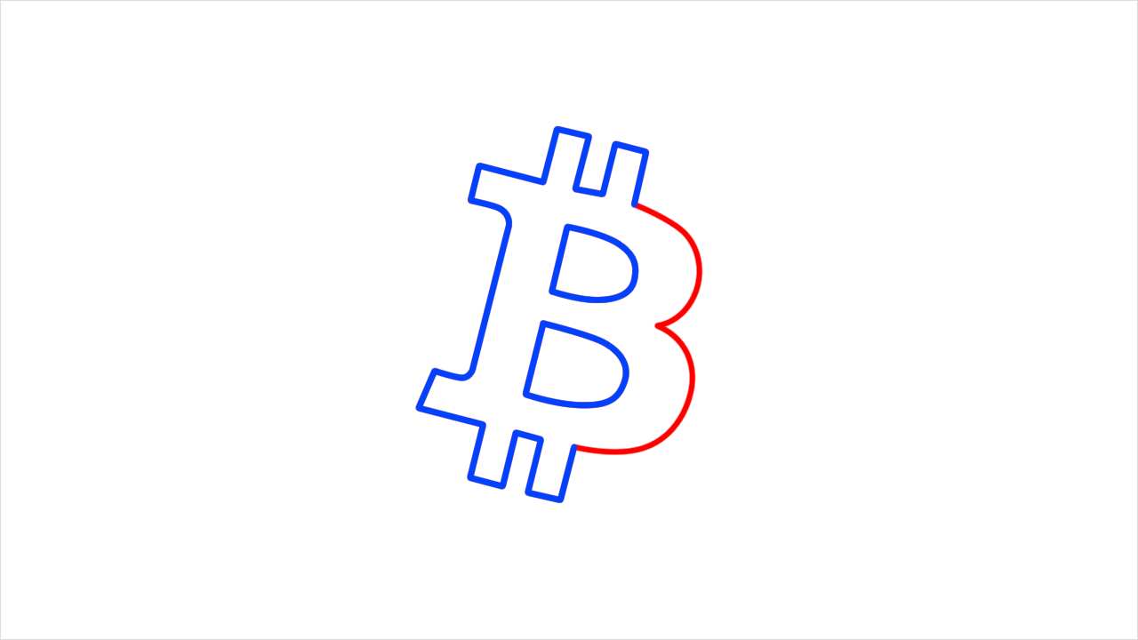 How to draw Bitcoin step (5)