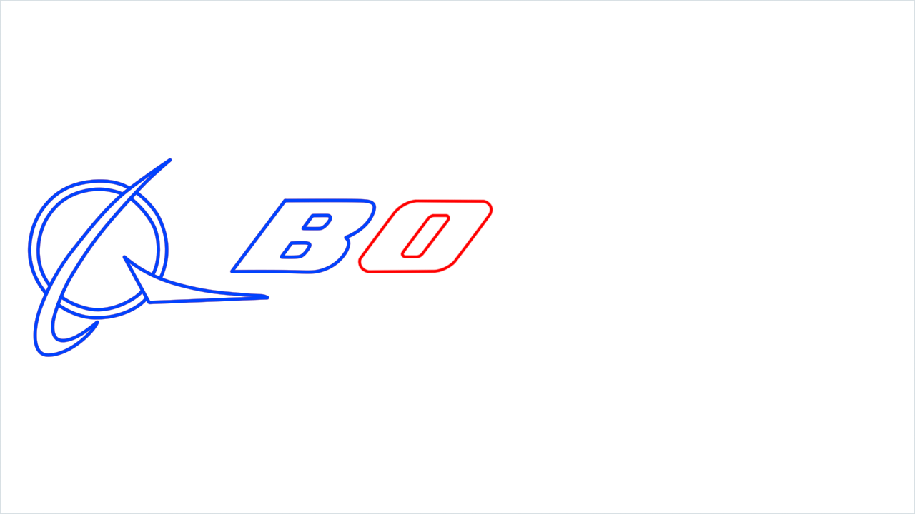 How to draw Boeing logo step (5)
