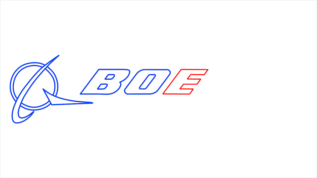 How to draw Boeing logo step (6)