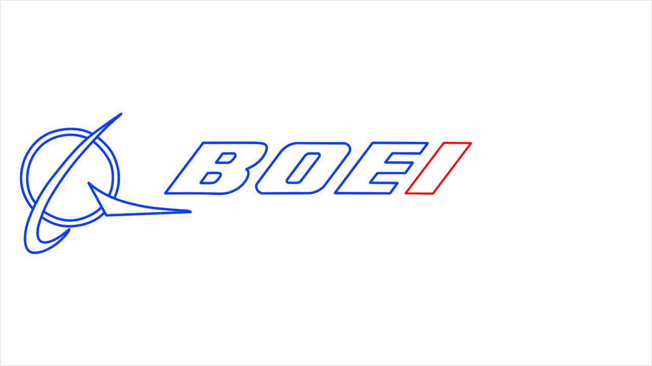 How to draw Boeing logo step (7)